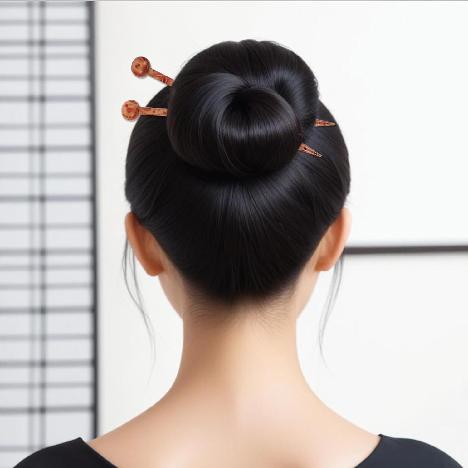12 PCS Wooden Hair Sticks, Boho Vintage Japanese Chinese Hairpin Decorative Hanfu Pins Bun Holders Hair Chopsticks for Women Girls Chignon Bun Updo Hairstyle Accessories