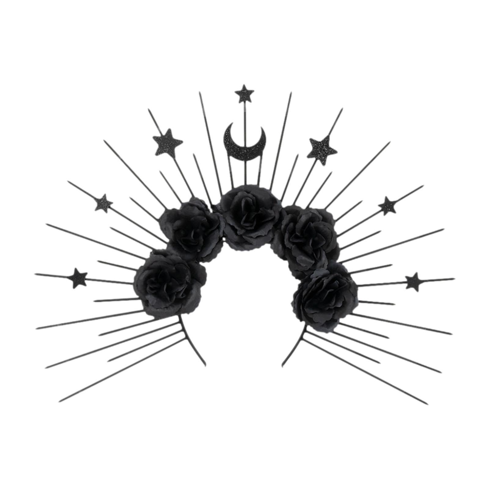 Gothic Halo Sun Headband Flower Hairband for Holidays Carnivals Roes Playing-image-41