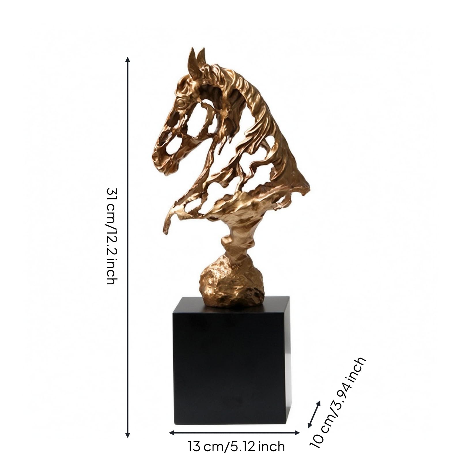Colcolo Sculpture Tête Ajré Statue Tête Socle, Polie, pr Bureau, Bronze, Grand