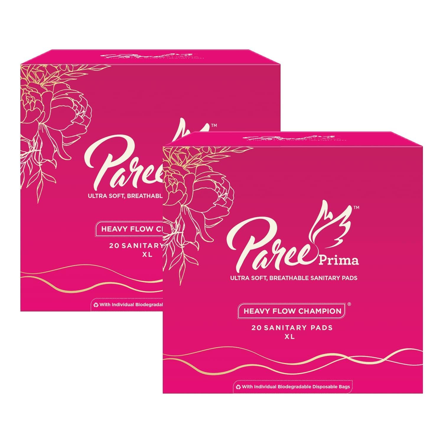 Prima by Paree 100% Rash Free XL 20 Sanitary Pads | Petal Soft | Toxin Free | Breathable, Sweat Free Comfort | Ultra Thin Sanitary Pads for Women (B0946NZ292) Amazon Price History, Amazon Price Tracker