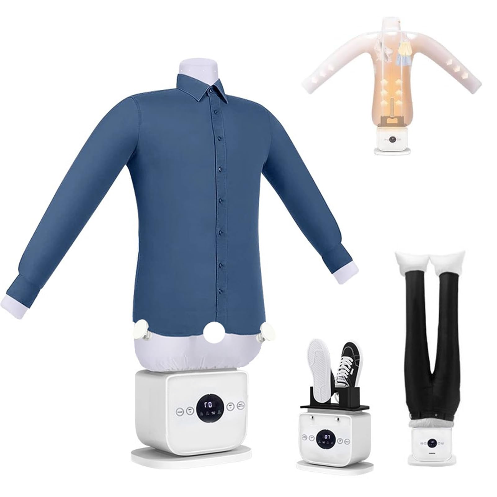 Automatyczna Maszyna Do Prasowania Dla Domu 1400w, Parowiec Do Ubrań Bez | Automatyczne żelazko parowe, funkcja aromaterapii dla koszul, spodni, kurtek i butów(white)