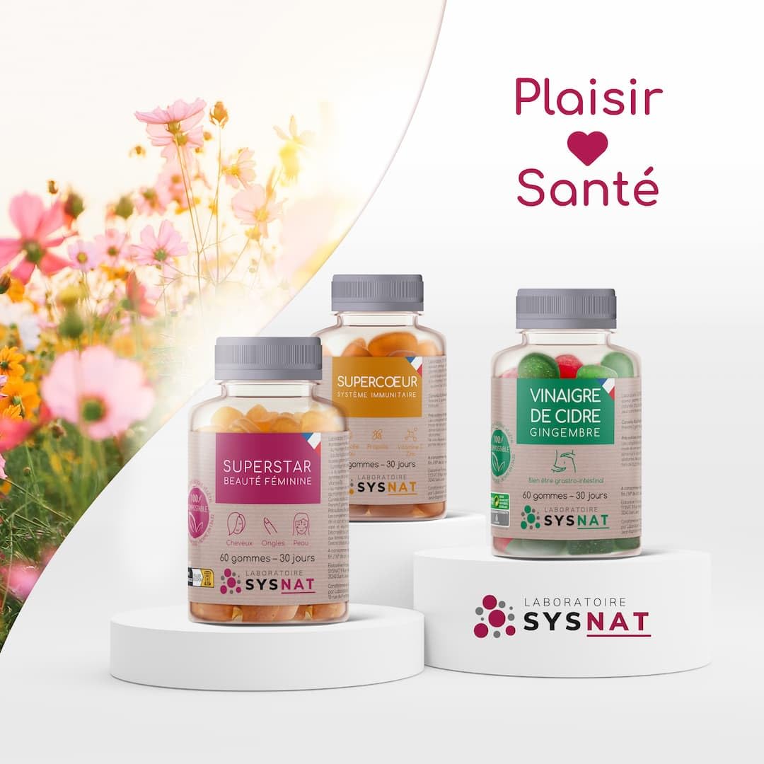 Gomme sommeil adulte • mélatonine gummies • réveil nocturne • endormissement • vitamine b6 • Cure 1 mois • Emballage compostable français • 3 usines en France • 30 ans d'expertise • SYSNAT