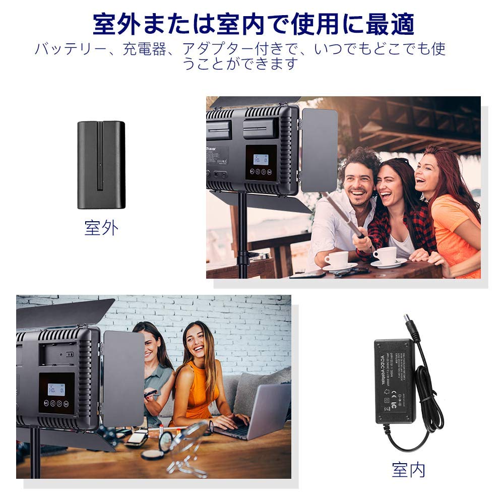 Amazon | LEDビデオ照明ライトキット SAMTIAN 2パック600AS二色3200K 