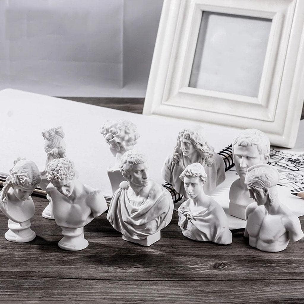 10 Pieces Sculpture Drawing Sketch Plaster Cast Figure Statue White