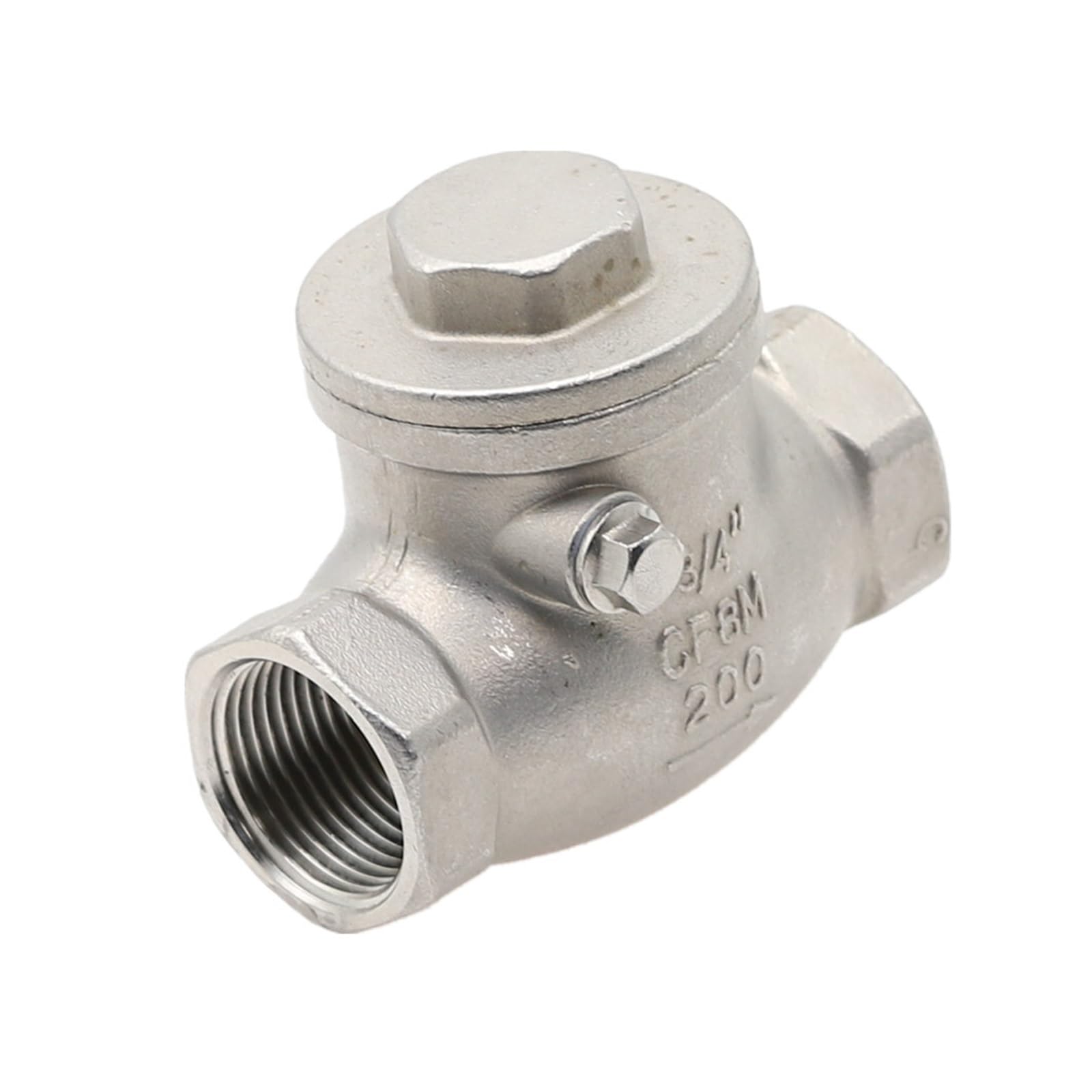 1 szt. Zawór zwrotny poziomy ze stali nierdzewnej z otworem na drut 304 1/2" 3/4" 1" gwint żeński zaworem zwrotnym wahadłowym(1-1/4")