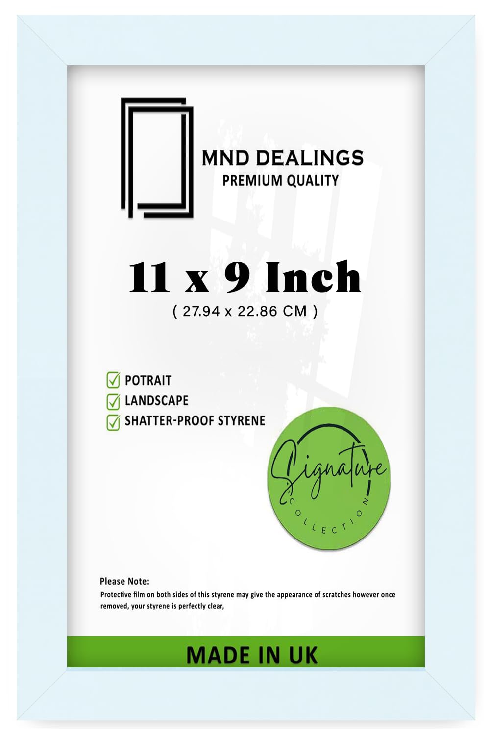 MND Dealings | MDF Picture Frame (27.94 x 22.86 CM) Ideal for Wall Gallery, Art & Portrait Display, 11X9 Inch Beautiful Room Interior & Office Décor Frame [ White ]