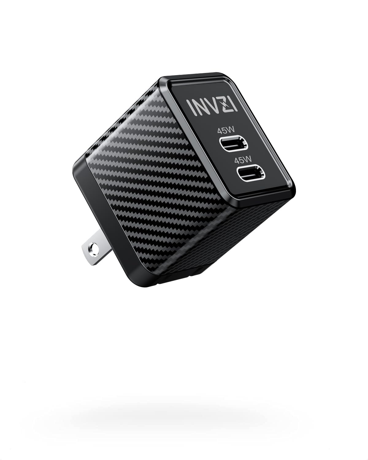 INVZI GaNHub 45W USB C GaN Charger, 2 Ports Foldable PPS Fast Charger Supports Super Fast Charging for Samsung Galaxy S24 Ultra/S23, iPhone 16/15, iPad Pro, Pixel