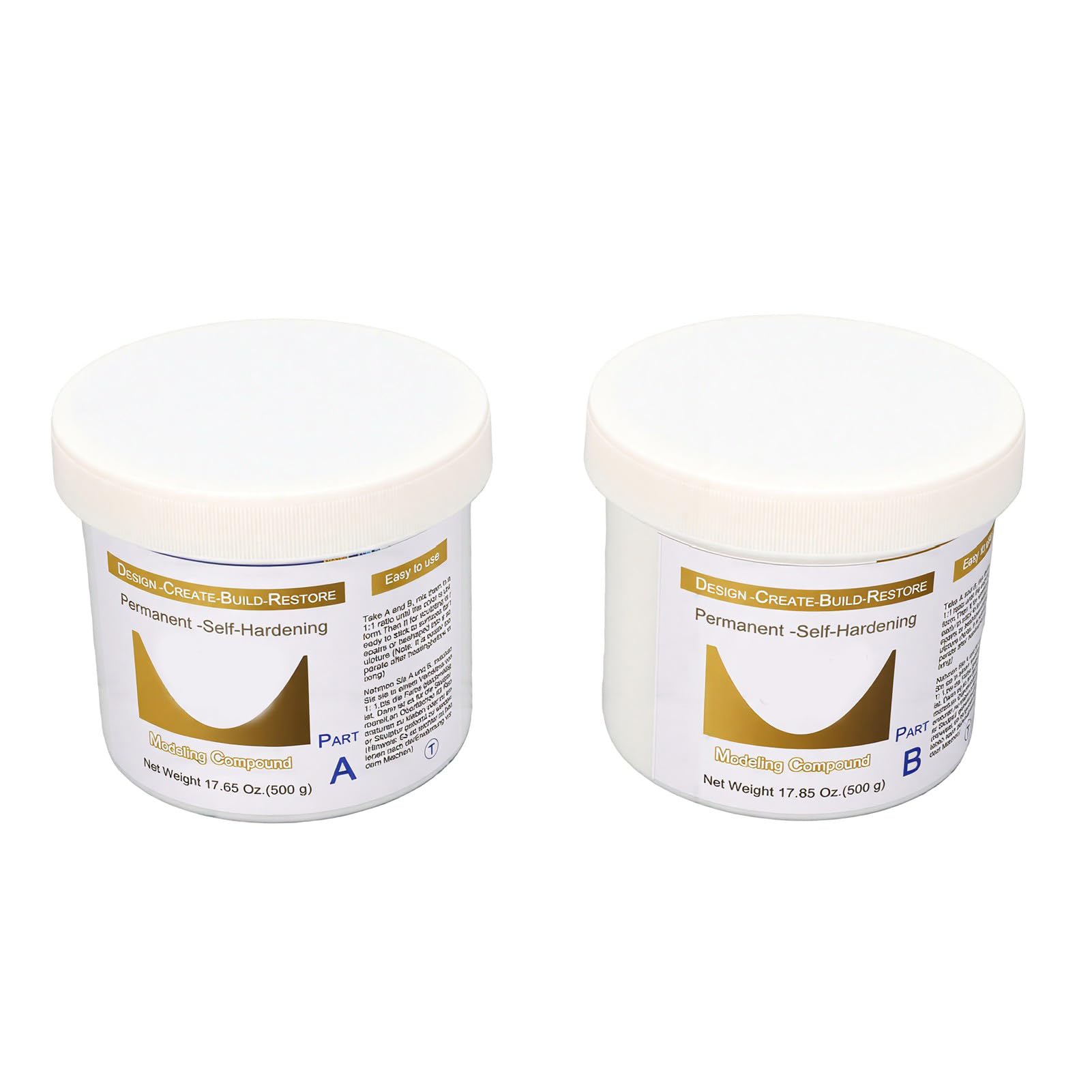 Luocute Arcilla para Esculpir, 2 Partes A y B, 1000 G, Compuesto de Modelado Autoendurecible para Esculpir, Construir, Reparar, Impermeabilizar Textura de Masilla Suave, Compuesto de