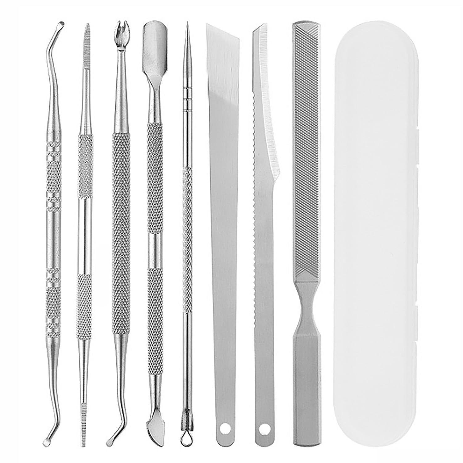 Set di 8 Lime e Sollevatori per Unghie Incarnite, in Acciaio Inossidabile, kit per la Rimozione Delle Unghie dei Piedi Incarnite, Doppia Faccia Attrezzi Set Per Pedicure per Bisturi Pedicure