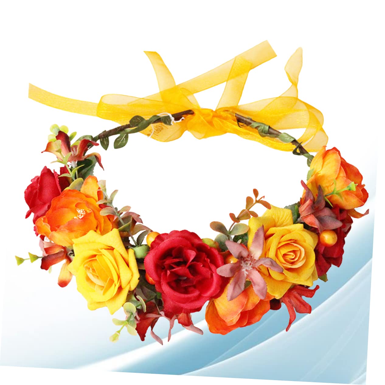 Mikinona 2piezas Diadema De Flores Artificiales Para Novias y Tocado De Simulación Accesorio Fotográfico Para y