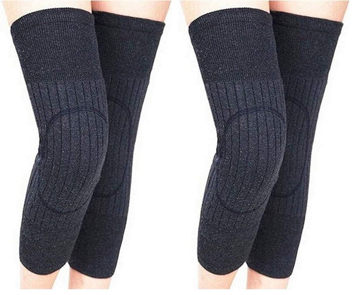 Unisex Winter Warm Thicken Cashmere Wool Knee Brace Support Pads Leg Warmers Thin Knee Sleeves for Men and Women Sports and Daily Wear (Dark Grey)