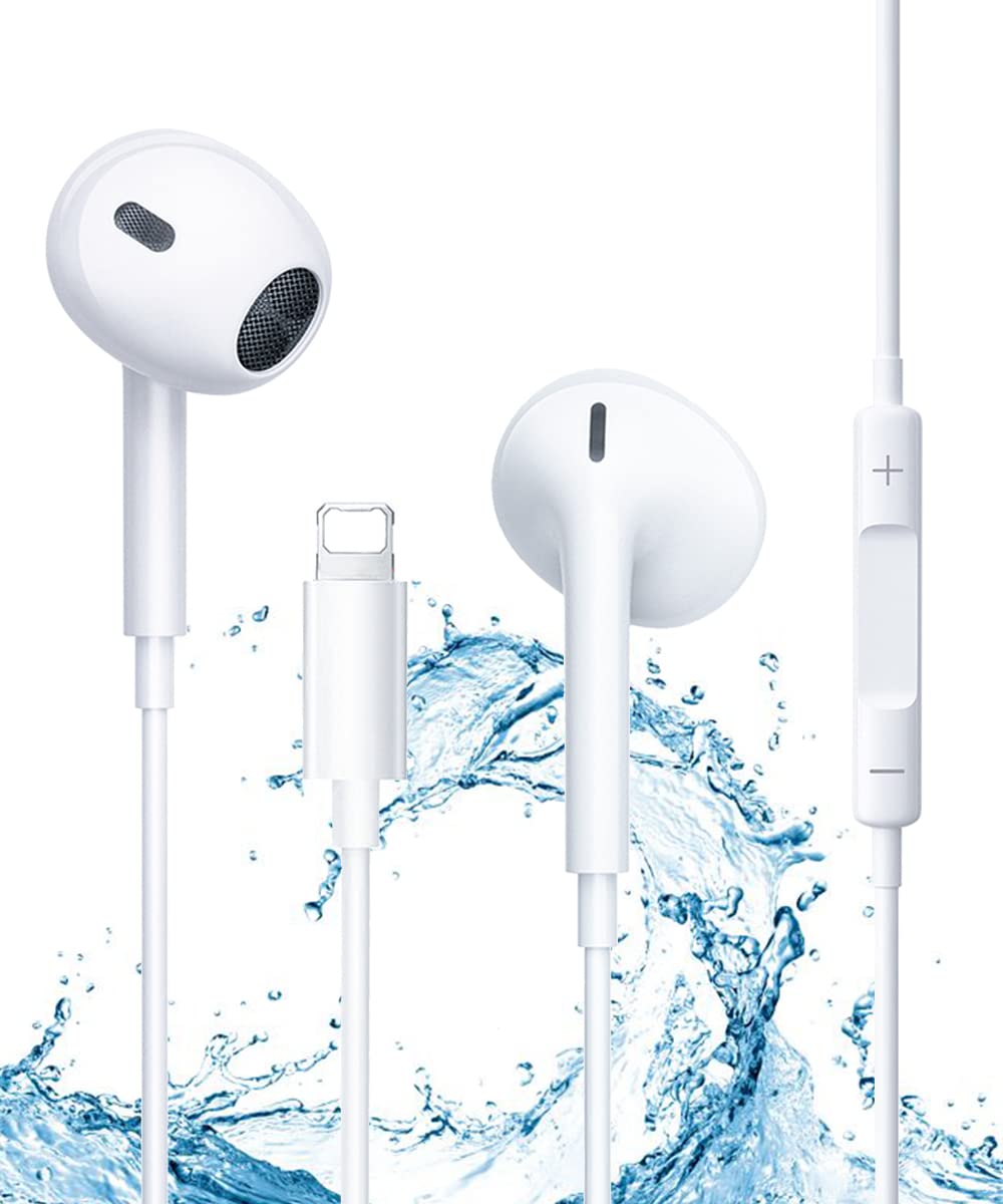 Genérico Auriculares para iPhone,Cascos Cable con Aislamiento de Ruido Soporte Control de Volumen de Llamadas,Compatible con iPhone 11/12/13/14/X/XS/XR/8/7 Plus,Soporta Todo el Sistema iOS