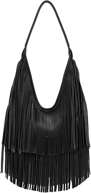 Fringe Bag for Women, Vegan Leather Purse Western Hobo Shoulder Bag Hippie Handbag Purse for Everyday Use