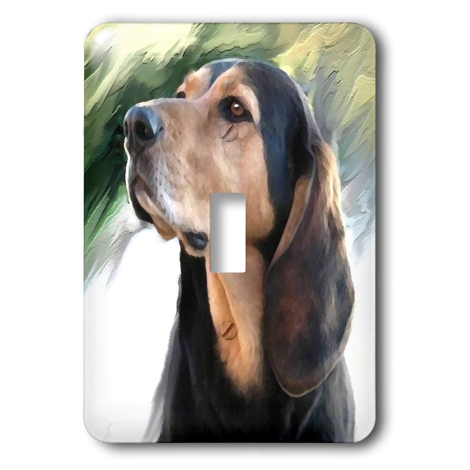 Interrupteur Coonhound Noir 3dRose Lsp_4408_1 aux finitions graphiques précises