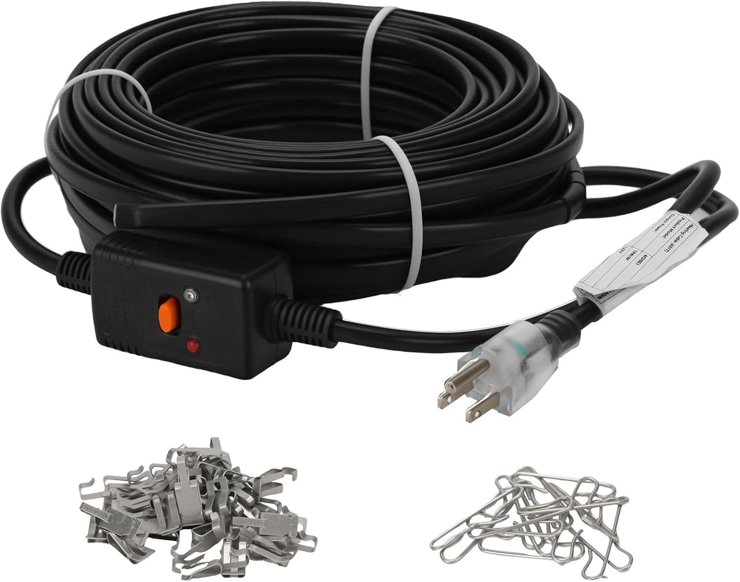 MEASUREMAN Pre-Assembled Self-Regulating Heating Cable 60ft with GFCI Protection & Light Indicator Plug Roof Deicing Metal Water Pipe Spigot 120V