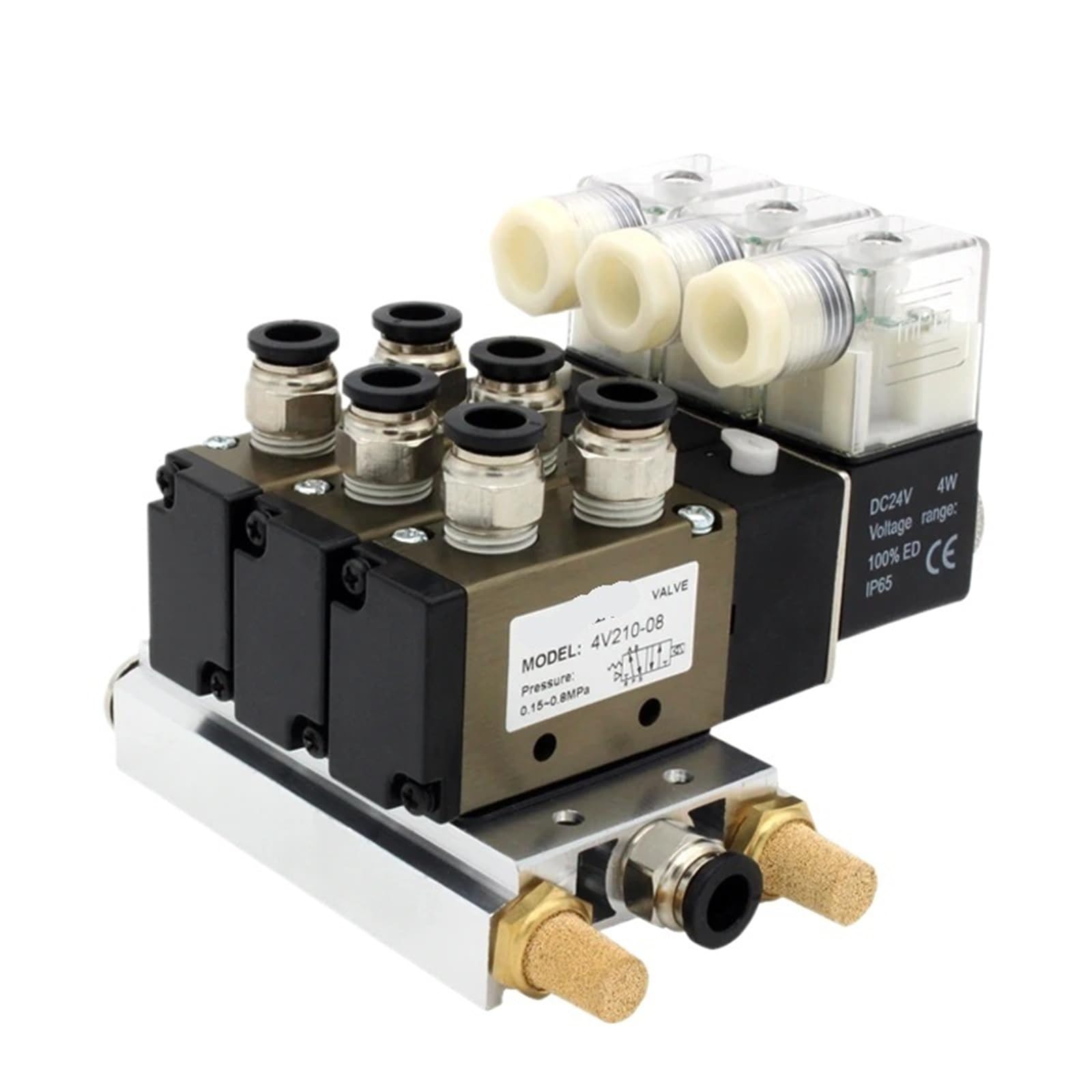 Électrovanne 5 voies 4V210-08 stations 12V CA bloc de distribution pneumatique