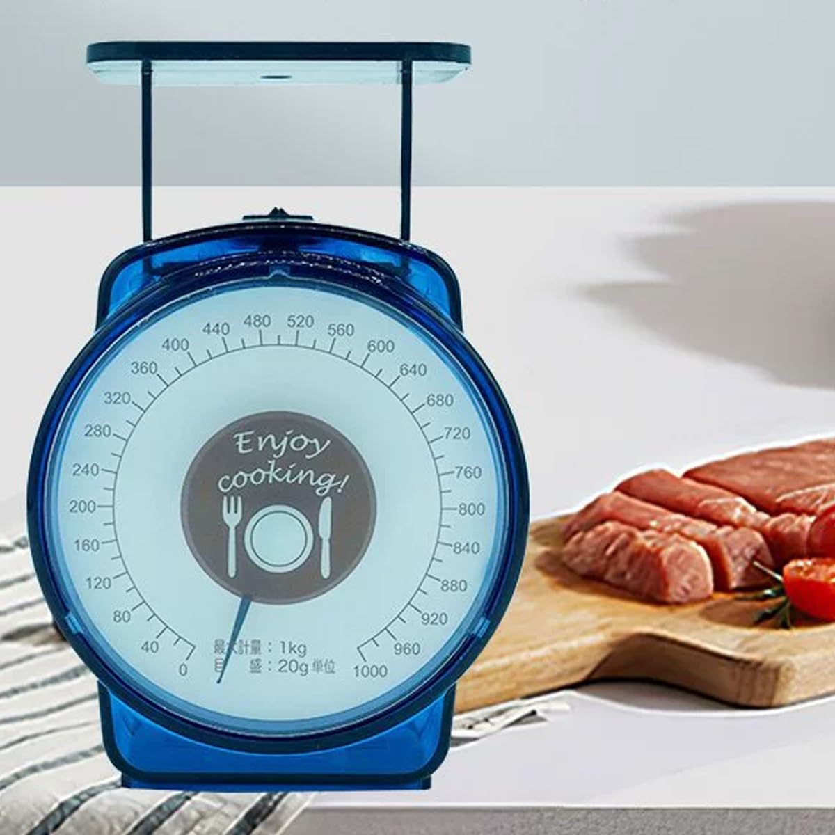 Mini Bilancia da Cucina Meccanica da 1 kg di capacità, Bilancia per la Cottura degli Alimenti per Uso Domestico, misurazione di precisione, quadrante di Facile Lettura, Design Manuale