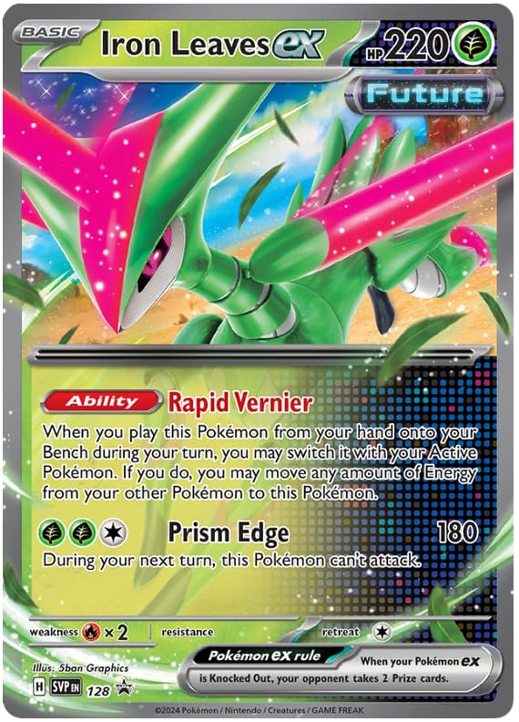 Pokemon – Iron Leaves ex – SVP 128 – Black Star Promo – Holofoil – Single Card