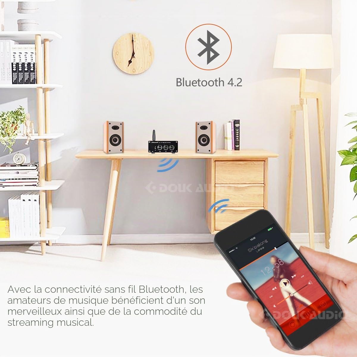 Nobsound TPA3116 Amplificateur numérique Bluetooth 5.0, 200 W (2 x 100 W), HiFi, stéréo, Classe D, avec Alimentation