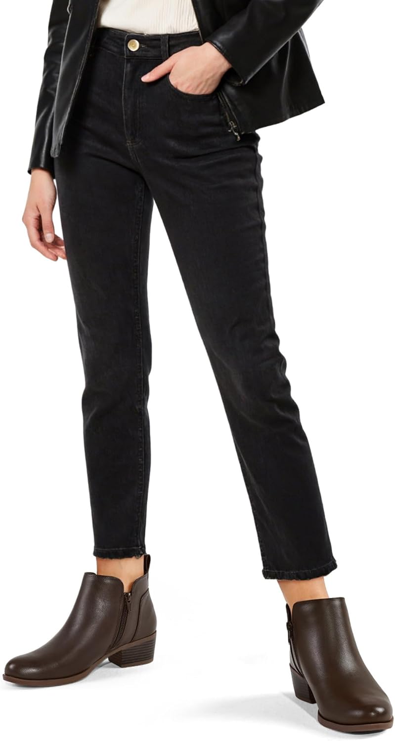 mysoft Women's Ankle Boots Low Chunky Heel Round Toe Casual Comfortable Short Booties with Side Zipper - Image 3