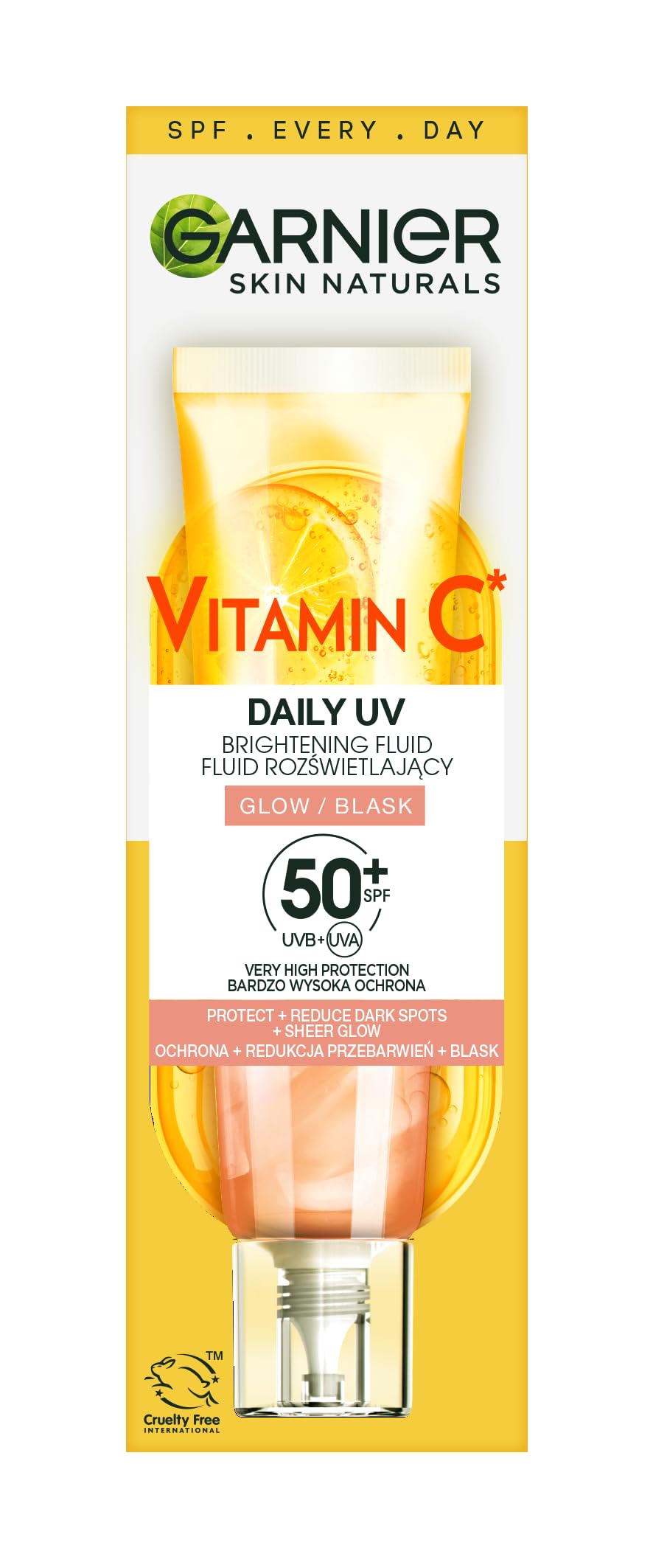Garnier Vitamin C rozświetlający fluid na dzień z filtrem SPF50+, nadający blask, 40 ml