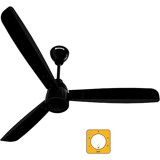 atomberg Renesa Prime 1200mm BLDC Ceiling Fan Compatible with Regulators | Without Remote | BEE 5 star Rated Energy Efficient Ceiling Fan | High Air Delivery (Gloss Black)