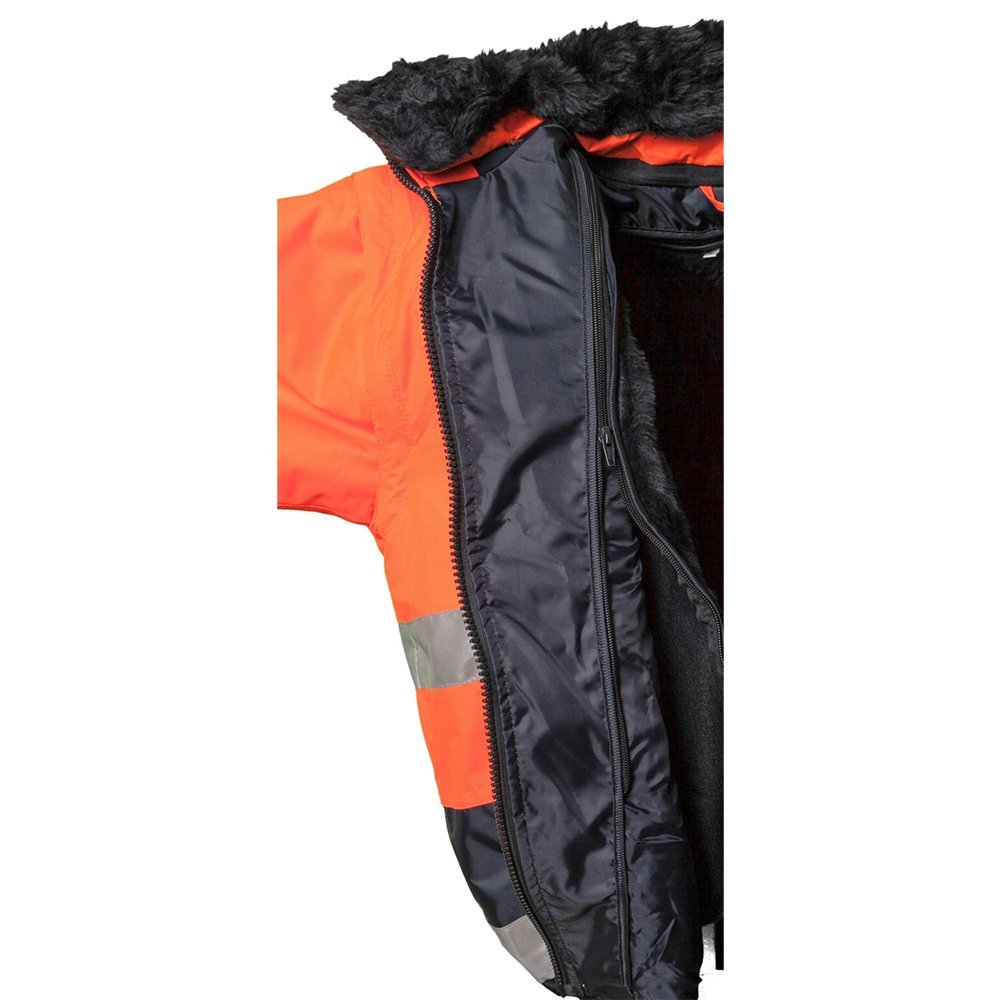 Planam 2046064 Warnschutz-Komfortjacke, Orange/Marine, Größe XXXL