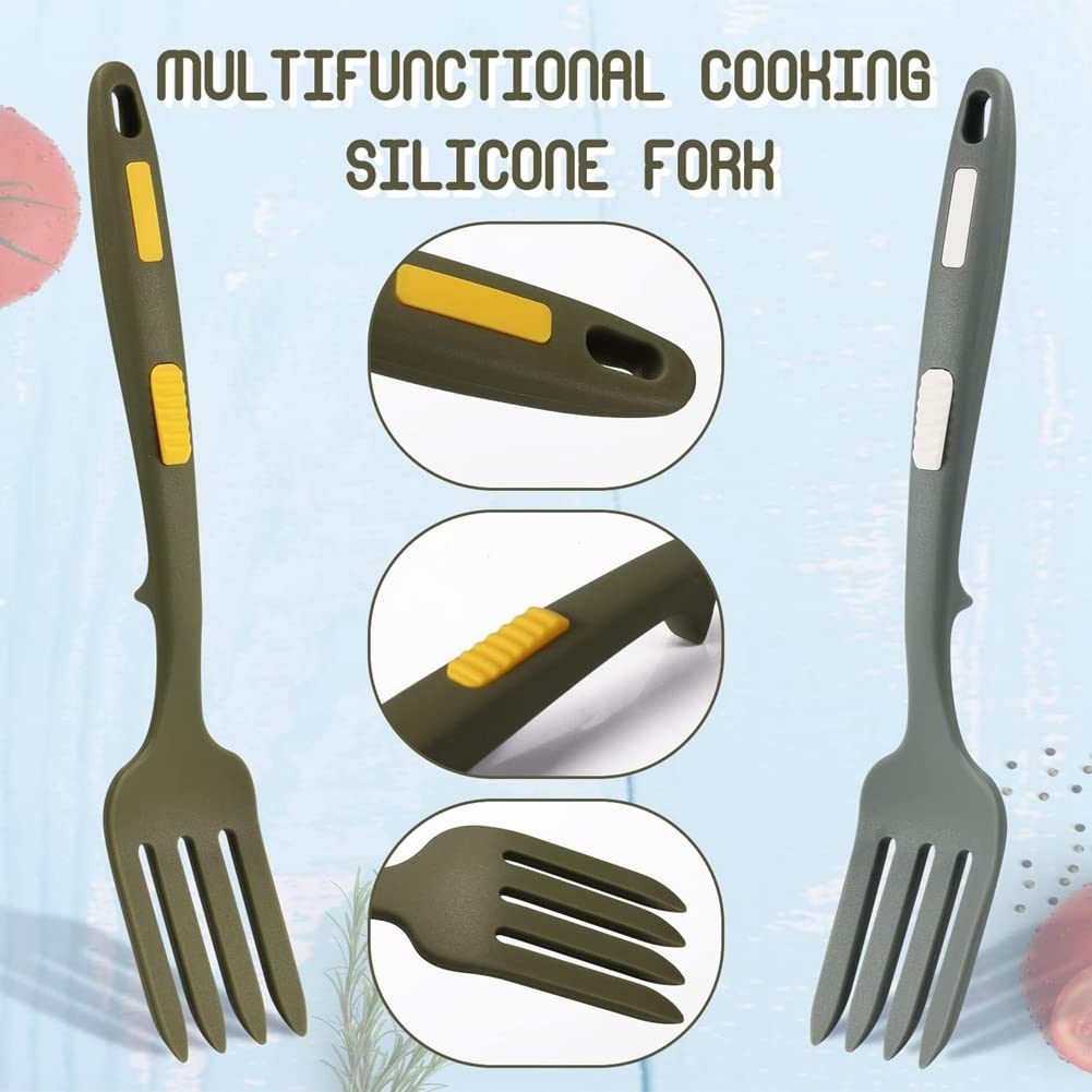 2 Forchette In Silicone Flessibili - Utensili Da Cucina Multifunzionali Per Mescolare, Frullare E Cucinare - Foto 2
