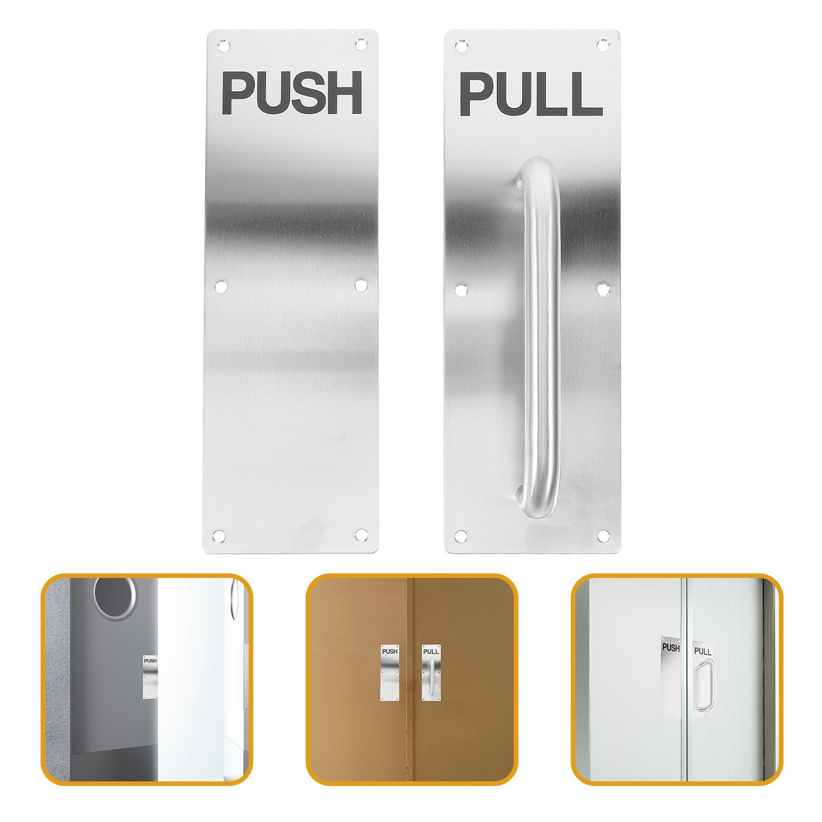 Healeved Poignée de Porte en Acier Inoxydable Solide Plaque de Poussée pour Portes Intérieures, Adaptée aux Centres Commerciaux, Bureaux et Entrepôts