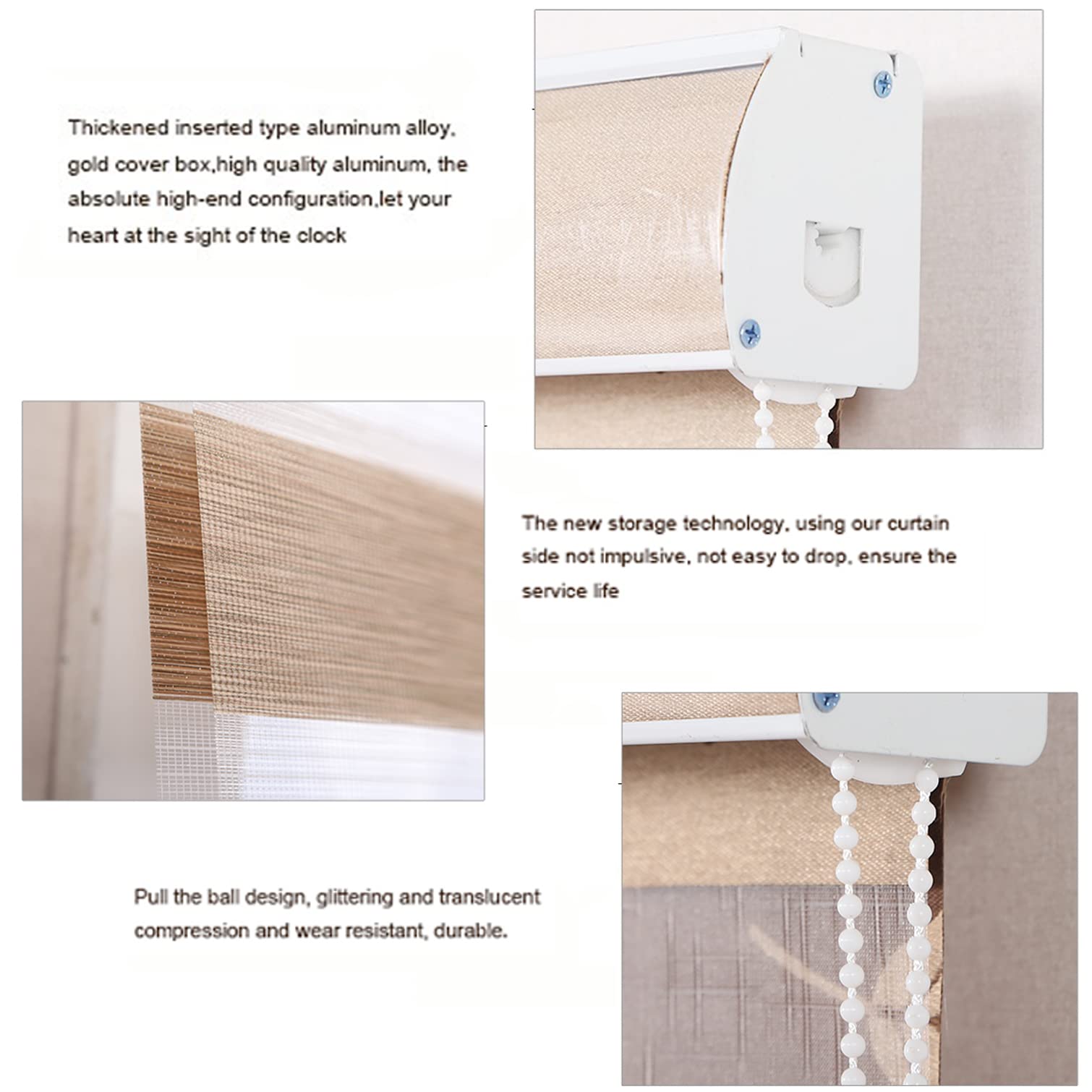 Stores enrouleurs occultants sur mesure jour et nuit double tissu translucide et occultant pour fenêtres et portes, installation facile (70 x 120 cm)