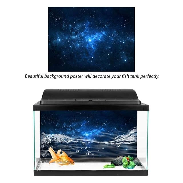 Foto 5 de 8 de Cartel de Tanque de Peces Acuario Fondo Telón de Fondo de PVC Adhesivo Estrella de Polvo Cielo Estrellado…