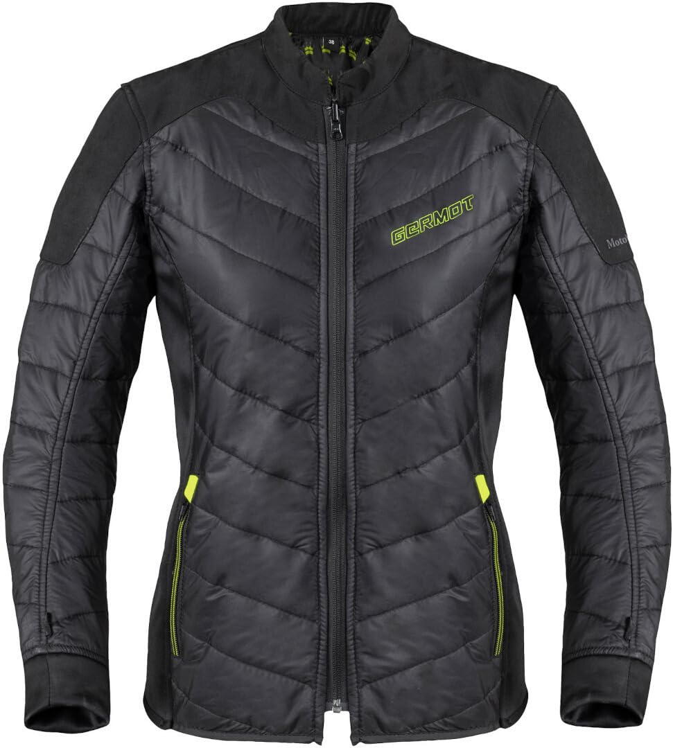 Germot MotoQueen wasserdichte Damen Motorrad Textiljacke, schwarz/neon, 42