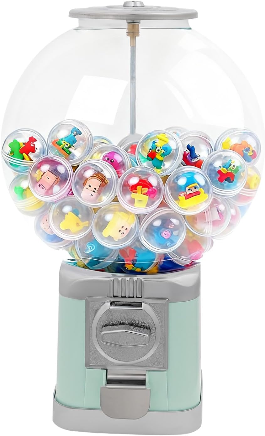 Vending Machine,Capsule Vending Machine,Green Twister Ball Dispenser Classic Gumball Bank for Stores and Amusement Parks