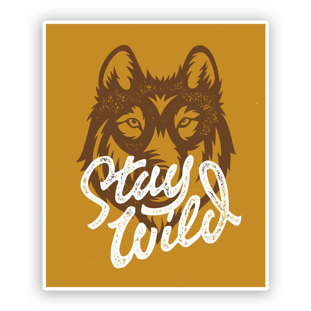 2 x 30cm/300mm soggiorno selvaggio adesivo vinilico bagagli di viaggio Husky Wolf #7417
