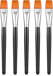 Flat Paint Brushes, UOROMI Watercolor Acrylic Paint Brush Synthetic Nylon Hair Paintbrush 3/4 Inch Artist Painting Brush f...