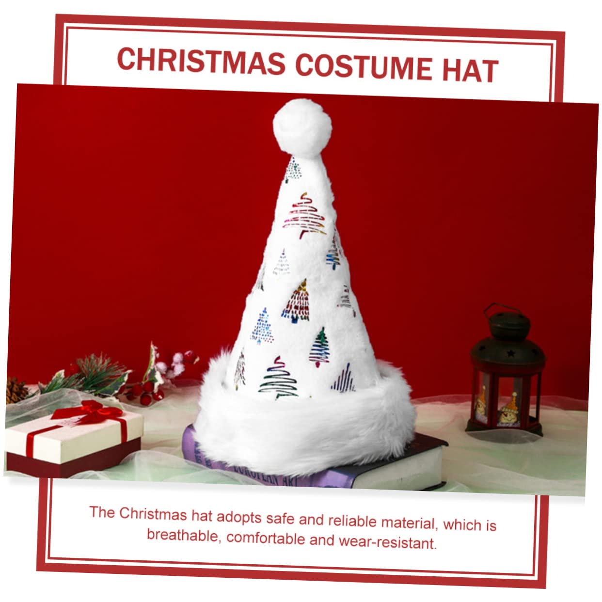 PACKOVE Weihnachtsmütze weihnachtsbekleidung weihnachtsklamotten weihnachtdeko Cosplay-Kappe Weihnachtsmannmütze Cosplay-Weihnachtsmann-Mütze Stoff Colorful