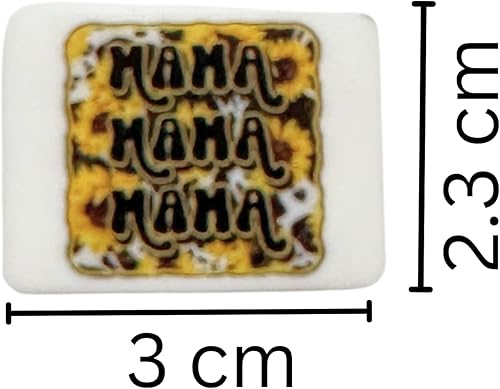 Miniatura 2 de Perchas focales de silicona con diseño de girasol, Mama Bear  Paquete de 12 perchas Freshie para bolígrafos, hilo de chicle cuadrado blanco