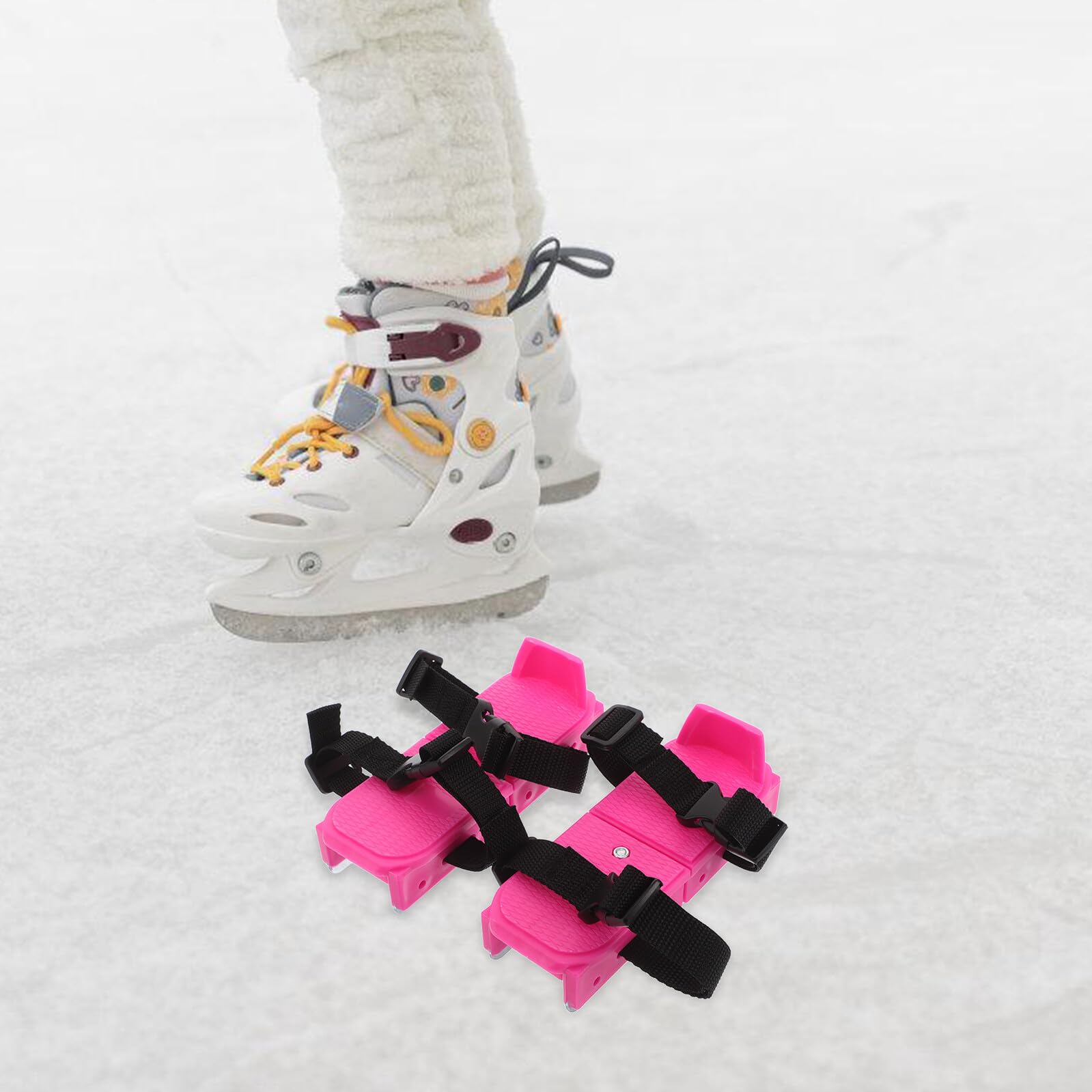Alipis Mini Pattini da Neve Regolabili per Bambini Principianti, Scarpe da Sci Corti in Pp e Metallo per Sport Invernali All'aperto, Adattabili e Versatili per Ragazze e Ragazzi