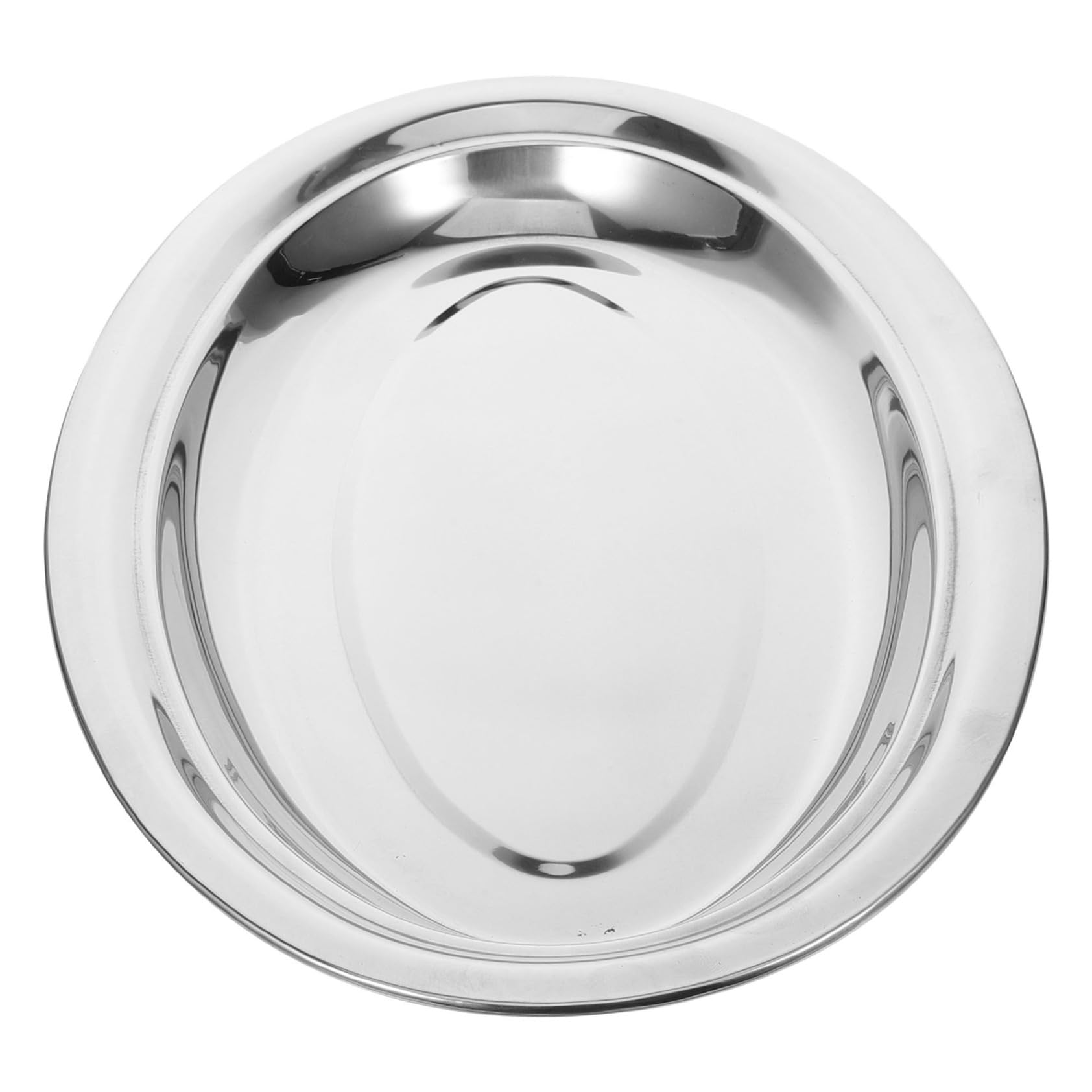 GRIRIW Stainless Steel Serving Plate Lightweight Portable Dish for Camping Picnics Design Safe Smooth Edges for Nutritional Meals