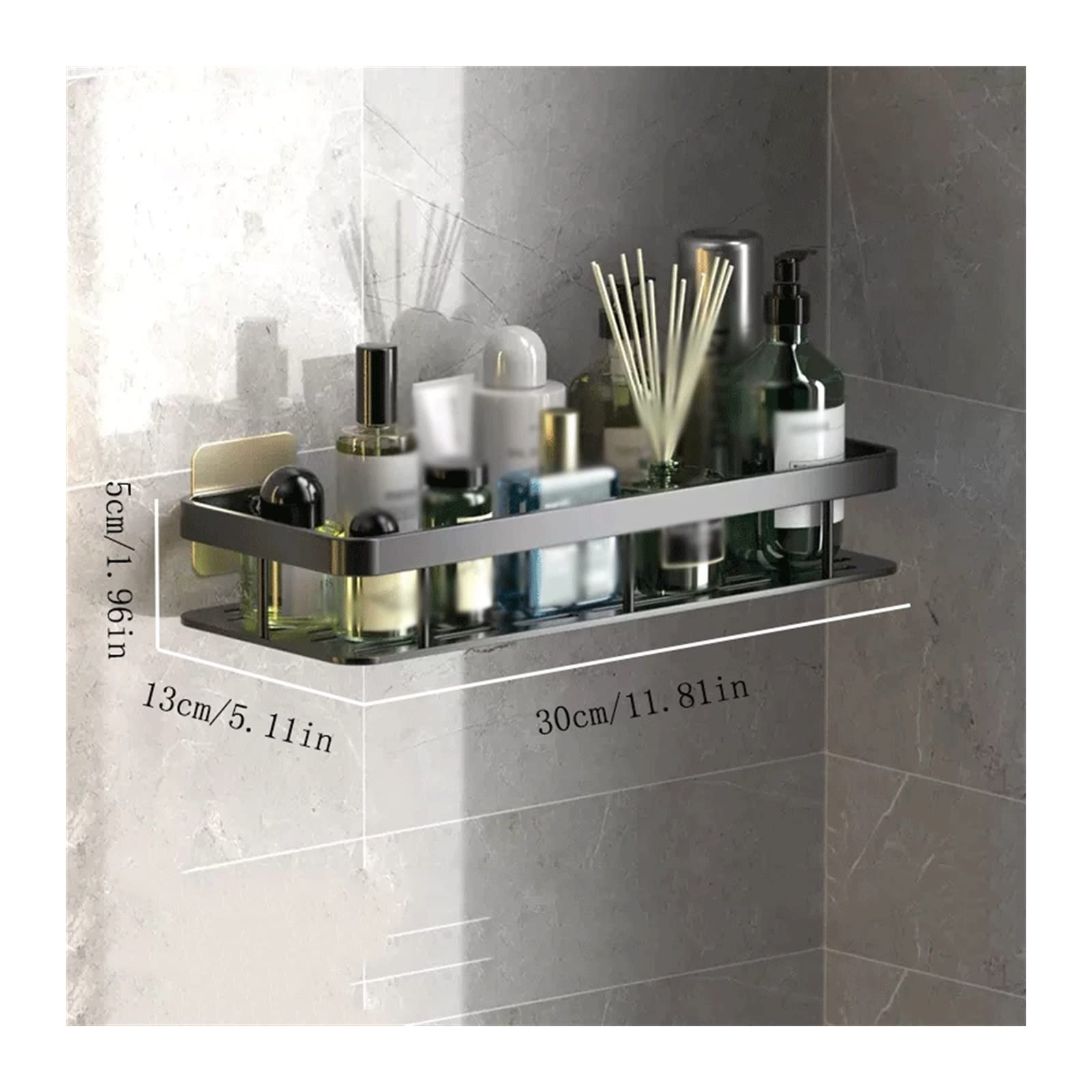 Ripiano per doccia Rack di stoccaggio Lavabo for WC semplice a tre strati Organizer(Nero)