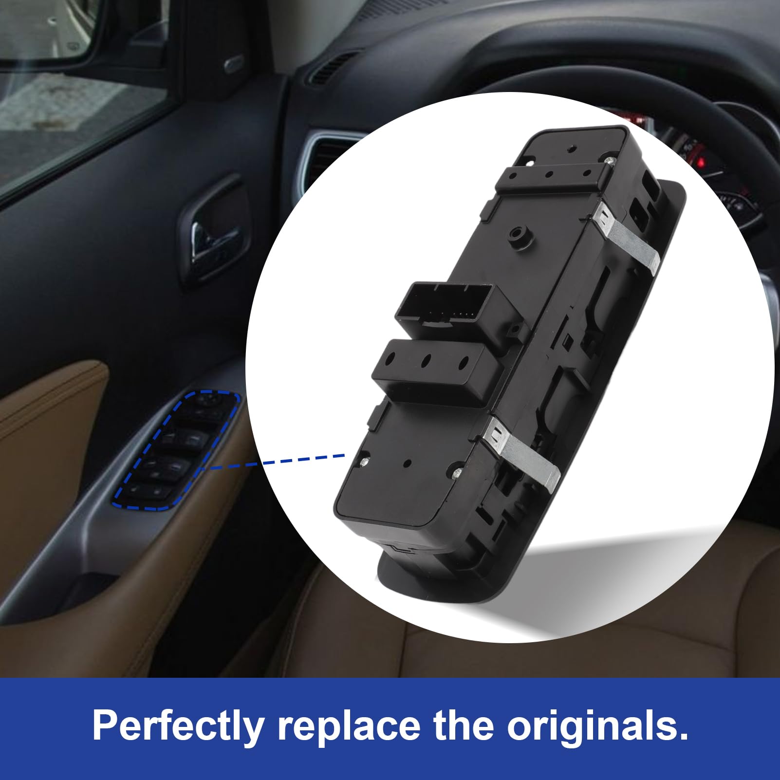 Interruttore alzacristalli auto pulsante alzacristalli lato conducente 68139806AA 68139806AB compatibile con Fiat Freemont 2011-2015 56046-826AC 56046826AC compatibile con tema 2011-2014