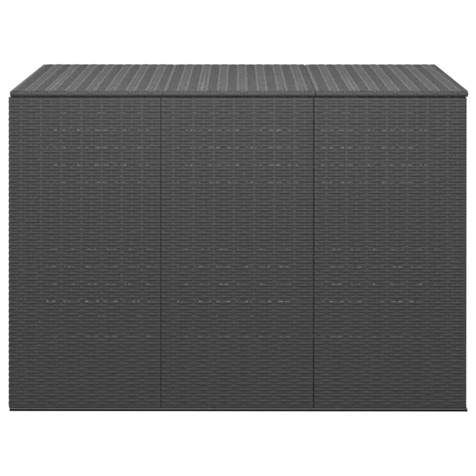 ZHOUMIN Baúl de Cojines para jardín, Arcon Exterior, Arcones para Patio, Baul Almacenamiento Exterior, Baúl para Terraza, de ratán PE Negro 145x100x103 cm