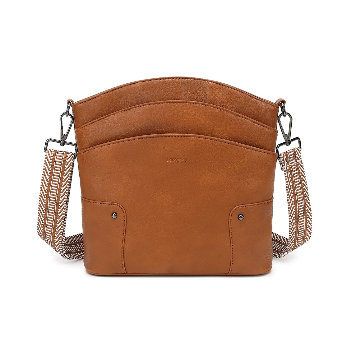 LOXOMU Crossbody Bags for Women, Medium Vegan Leather Crossbody Purses Shoulder Handbags with Multi-Pockets for Travel