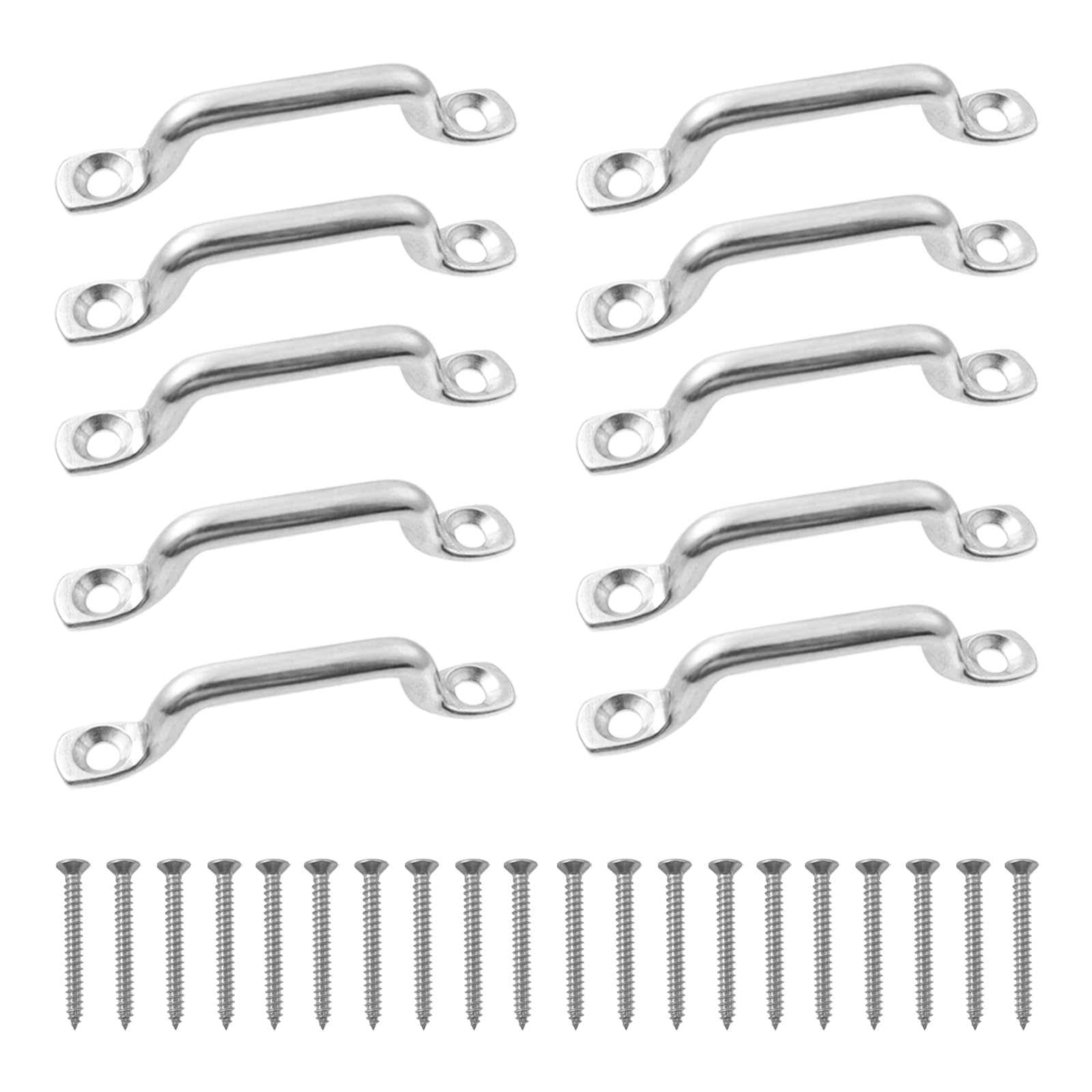 SyiXute 10 Pcs Boat Top Pad Eye Deck,Stainless Steel Pad Eye,5 mm Kayak Deck Loops Tie with 20 Pcs Screws for Kayak Canoe Riggin