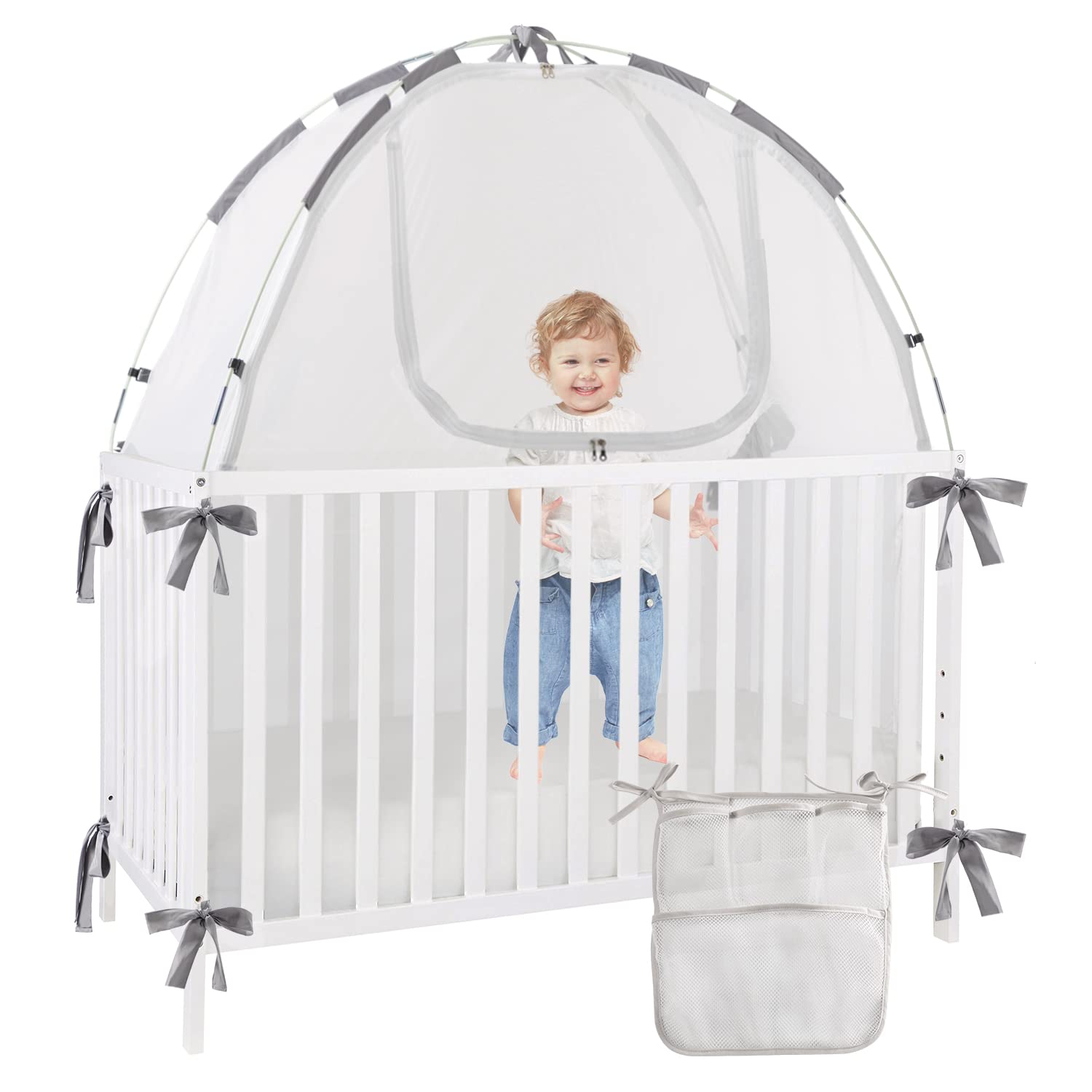 YOMECHEO Baby Crib Tent, Baby Safety Crib Tent to Keep Baby from Climbing Out and