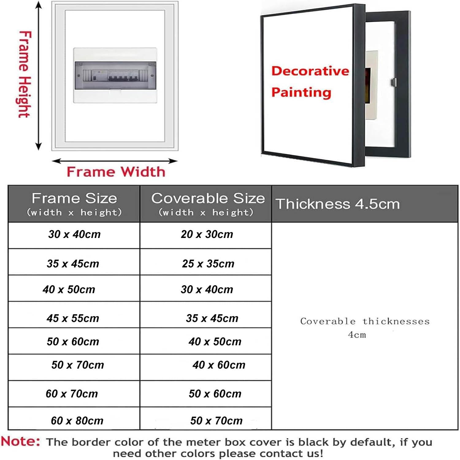 Decorative Electrical Panel Cover - Wall Mounted Fuse & Meter Box Concealment, 45 x 35 cm, Stylish Cabinet Hideaway for Home & Office Decor, Easy Installation