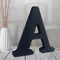 Vista 7 de AOCEAN Letras de madera de 6 pulgadas en negro, letra de madera sin terminar para letras decorativas de pared, letras en relieve, letrero de corte