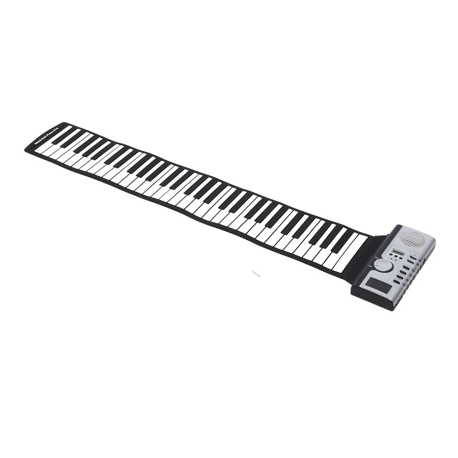 Tastiera Elettronica Arrotolabile Silicone 61 Tasti con Casse Integrate, per PC, Bambini e Principianti