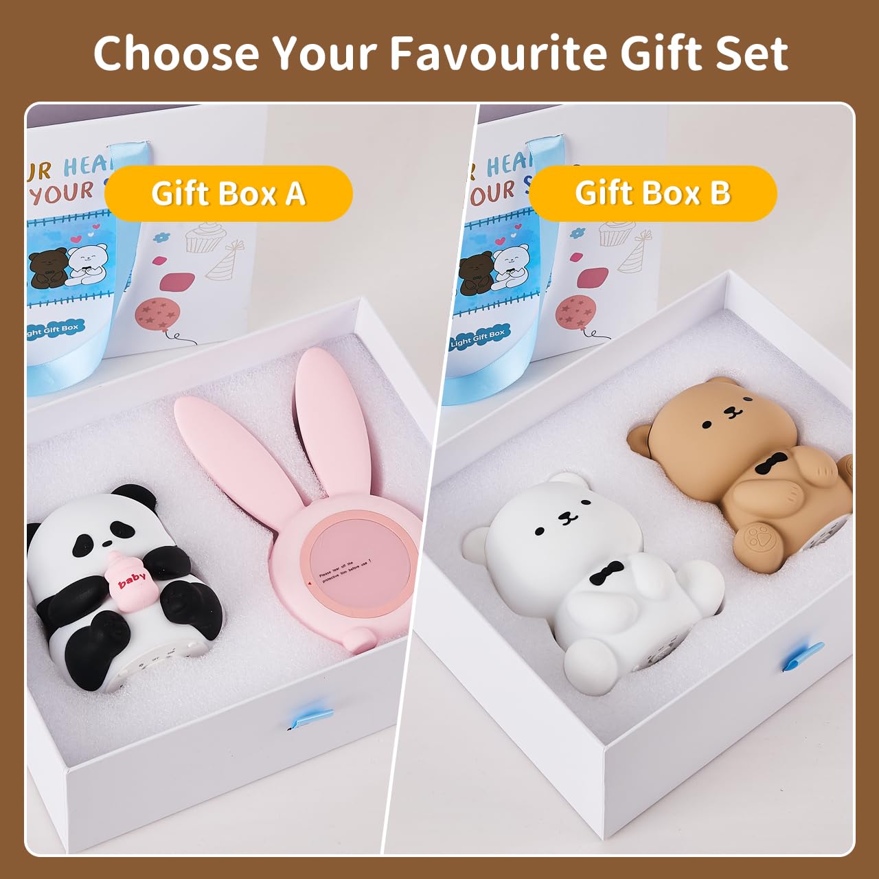 Niedliches Panda-LED-Nachtlicht, dimmbare Squishy-Nachtlampe, Silikon-Nacht-Schlafzimmerlampe, USB-wiederaufladbares Schreibtischlicht, Hasen-Wecker, Geschenk für Kinder, Mädchen, Jungen, Familie