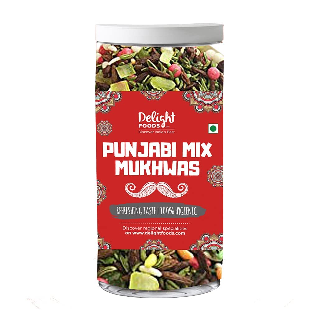 Delight Foods Traditional Punjabi Mix Mukhwas - Hygienically Packed (Punjabi Mix- 125g)